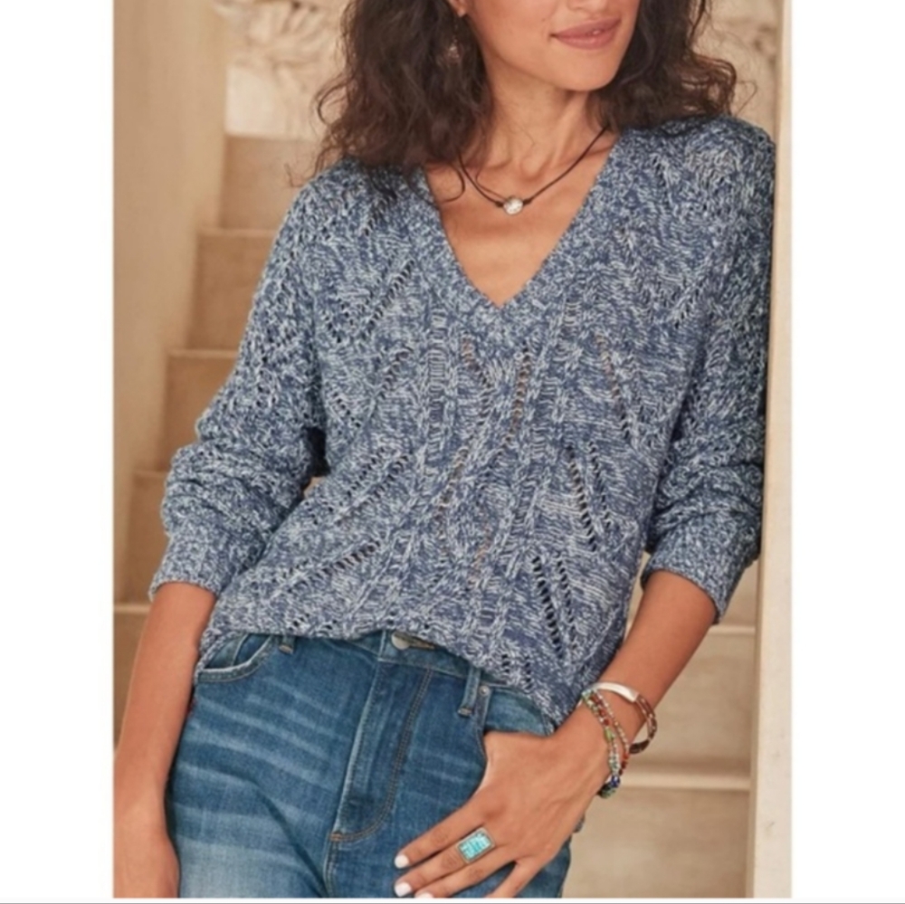 Sundance Delano Vneck sweater Blue Large